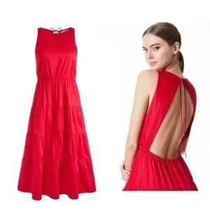 Alice + Olivia NEW womens red "Hartley" dress BNWT open back tiered midi